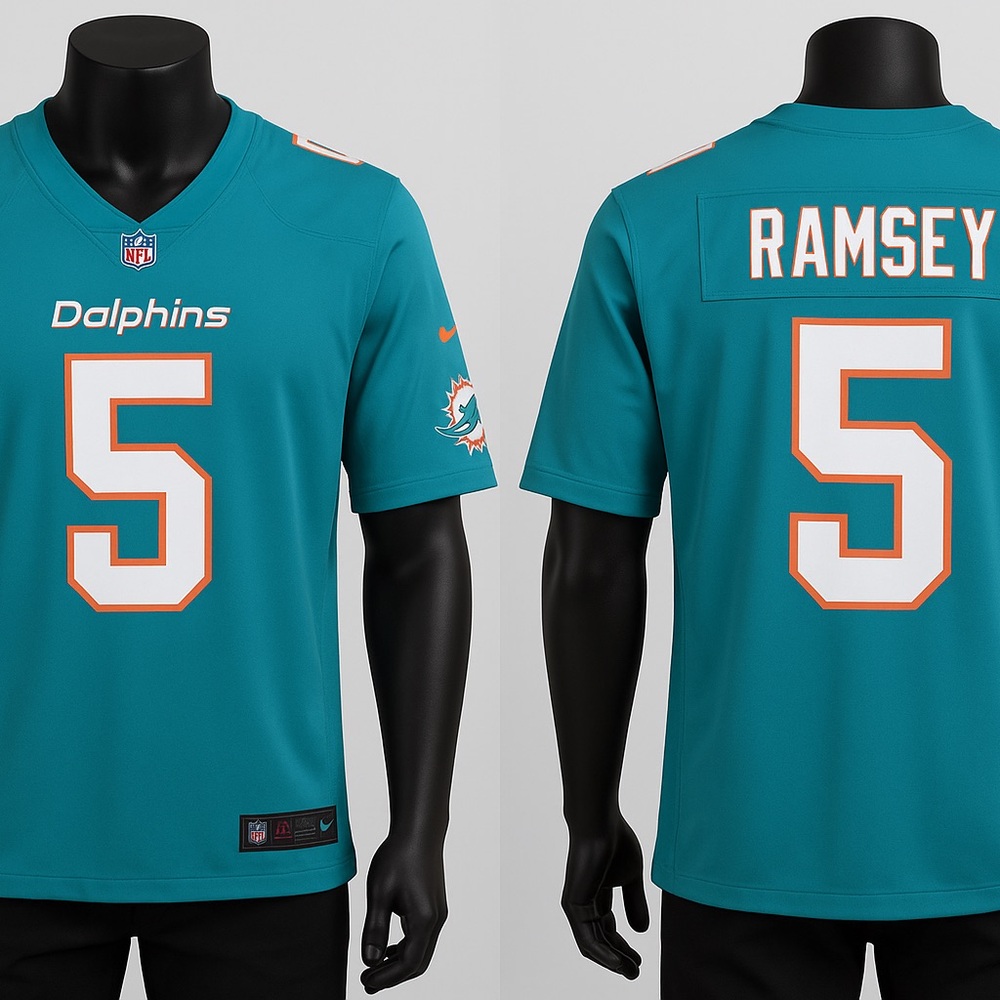 NIKE NFL Miami Dolphins #5 Aqua Jersey Youth Size Large